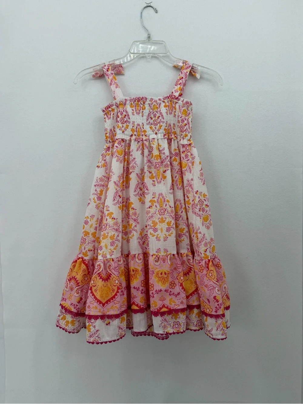 Haute Hippie Pink and Yellow Floral Tiered Dress NWT
